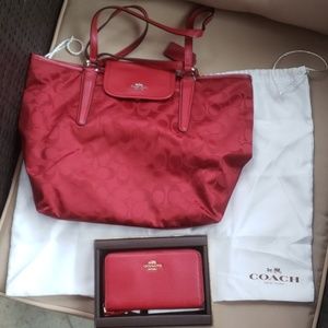 Coach bag with matching wallet